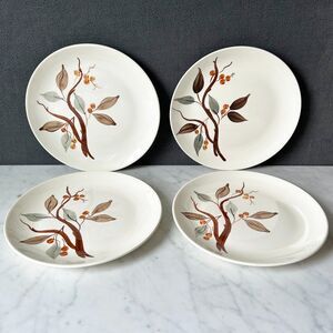 Vintage Blue Ridge Southern Potteries Bittersweet Berries 4 Hand Painted Plates